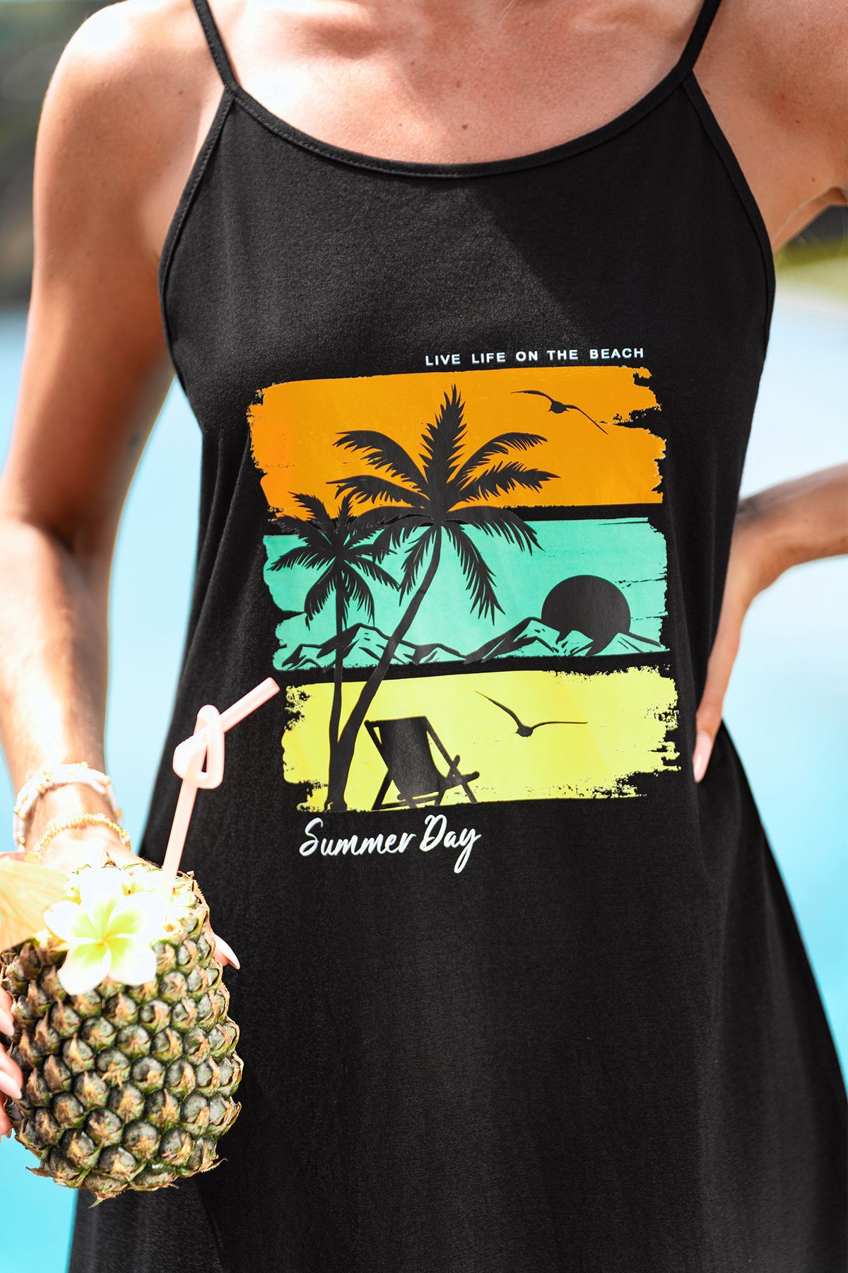 Summer Day Graphic Midi Dress