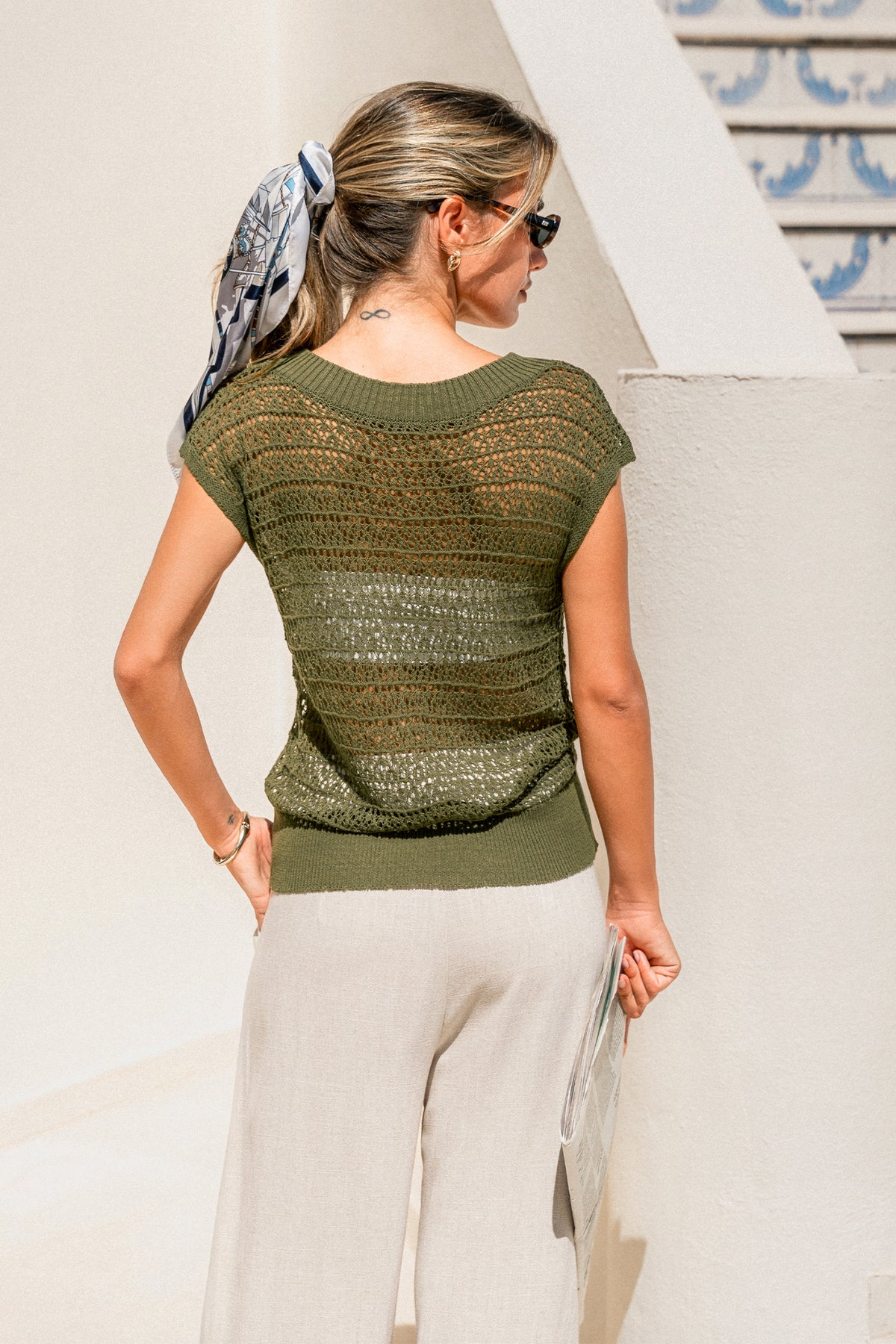 Summer Never Ends Green Knit Top