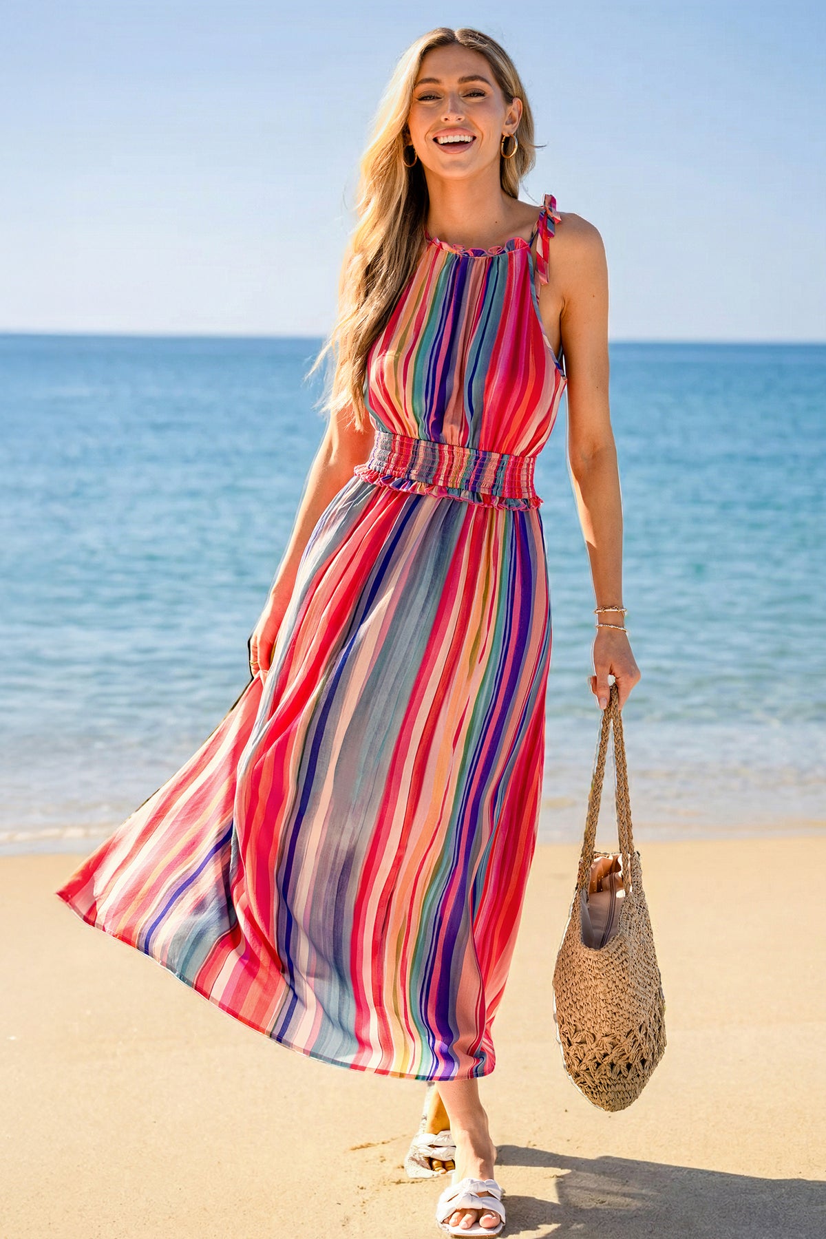 Painted Day Striped Maxi Dress