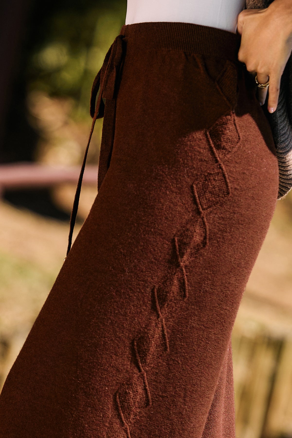 Take a Breather Brown Knit Pants