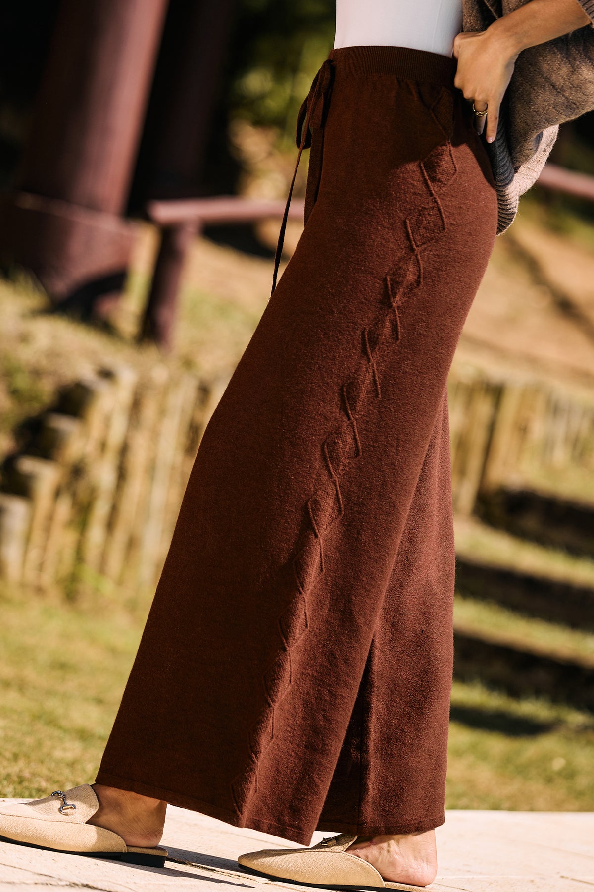 Take a Breather Brown Knit Pants