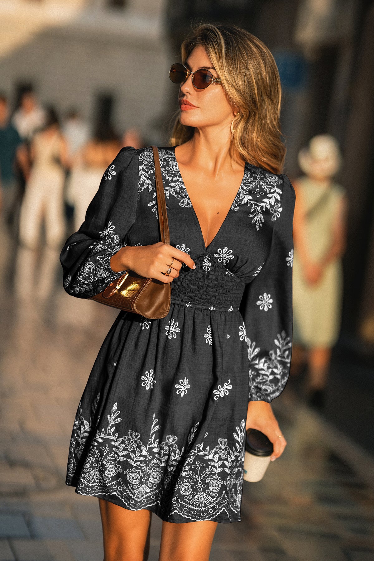 Tiger's Eye Floral Mini Dress