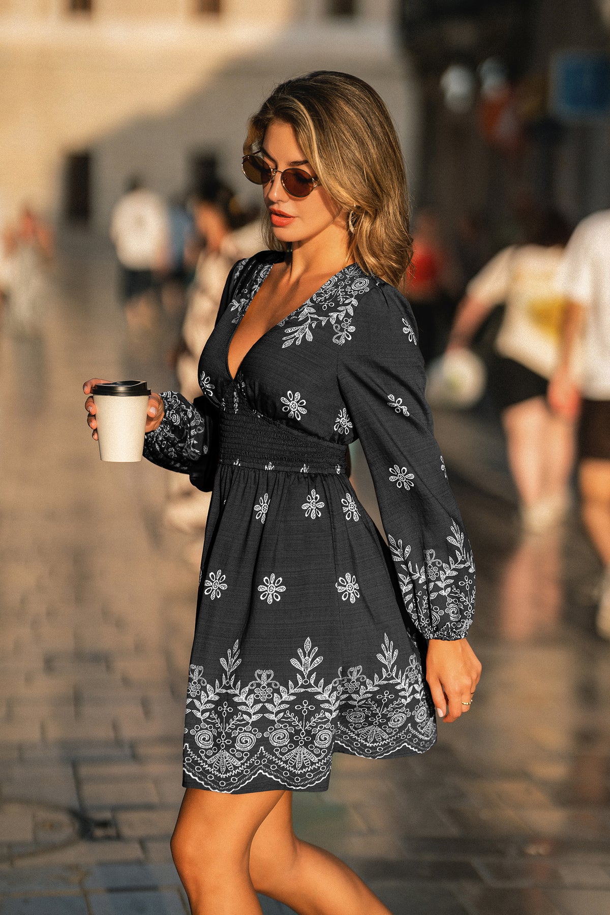 Tiger's Eye Floral Mini Dress