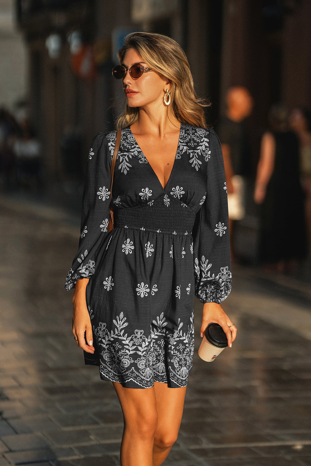 Tiger's Eye Floral Mini Dress