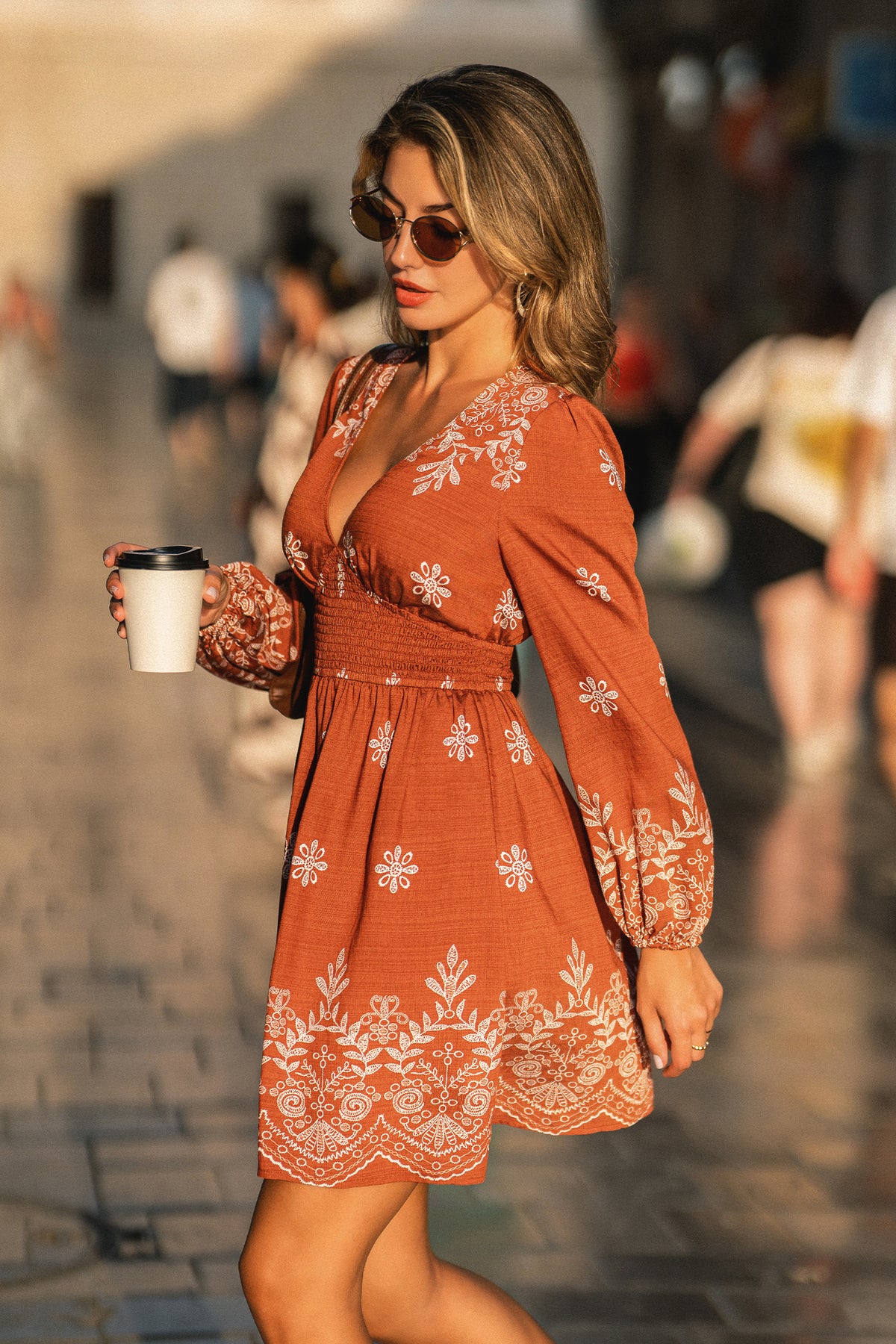 Tiger's Eye Floral Mini Dress