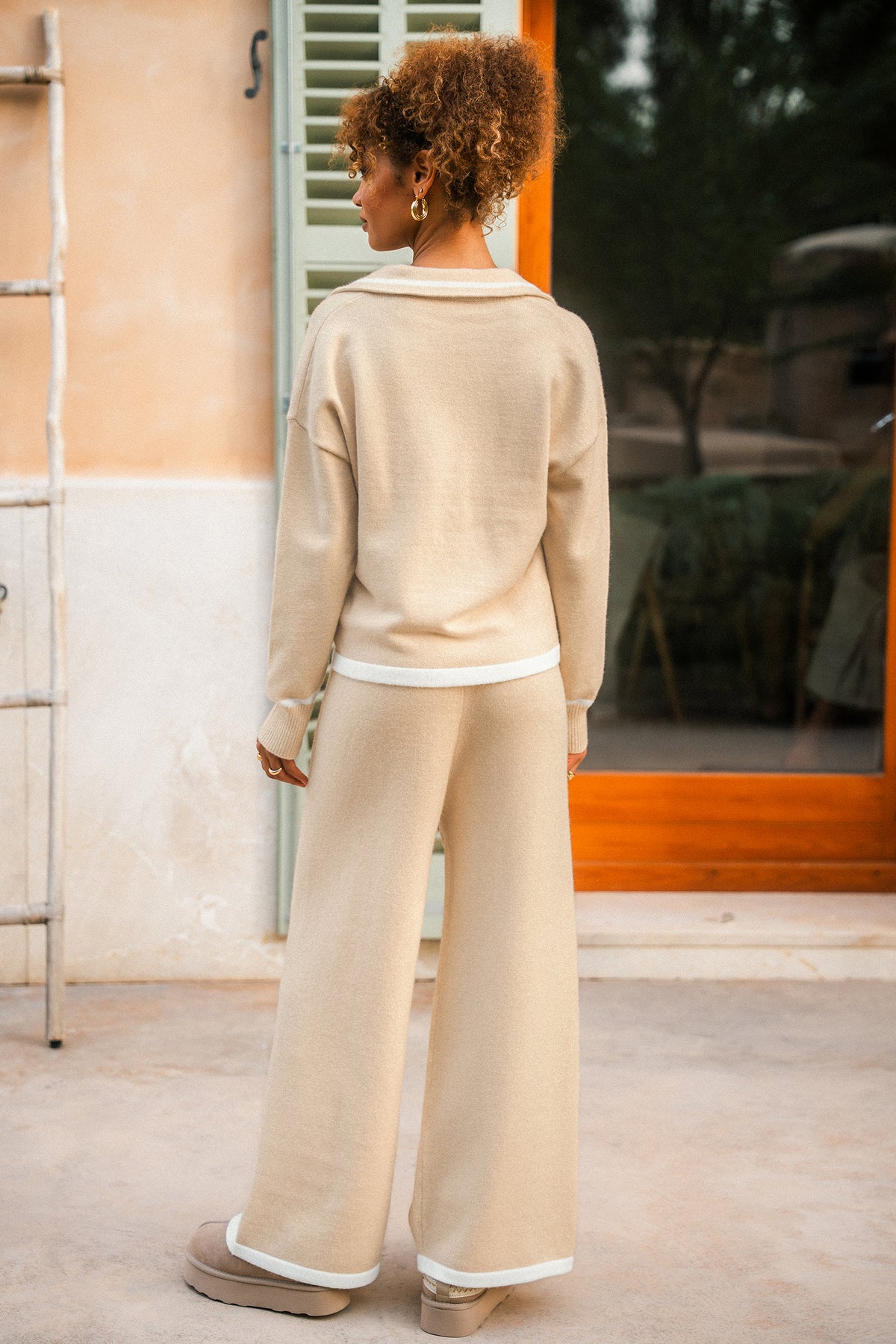 Toasted Almond Khaki Knit Pants