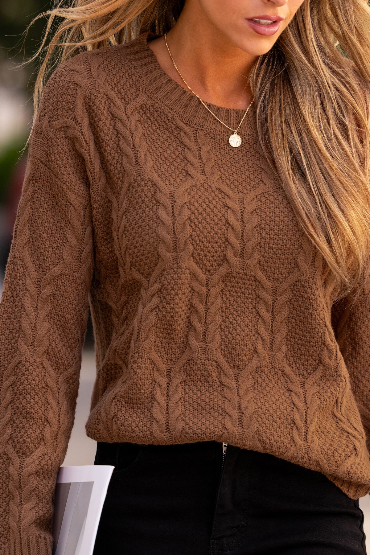 Toasting Marshmallows Brown Sweater