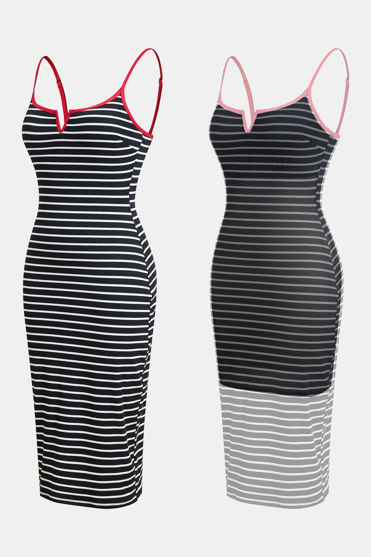 Turning Tides Striped Shapewear Midi Dress