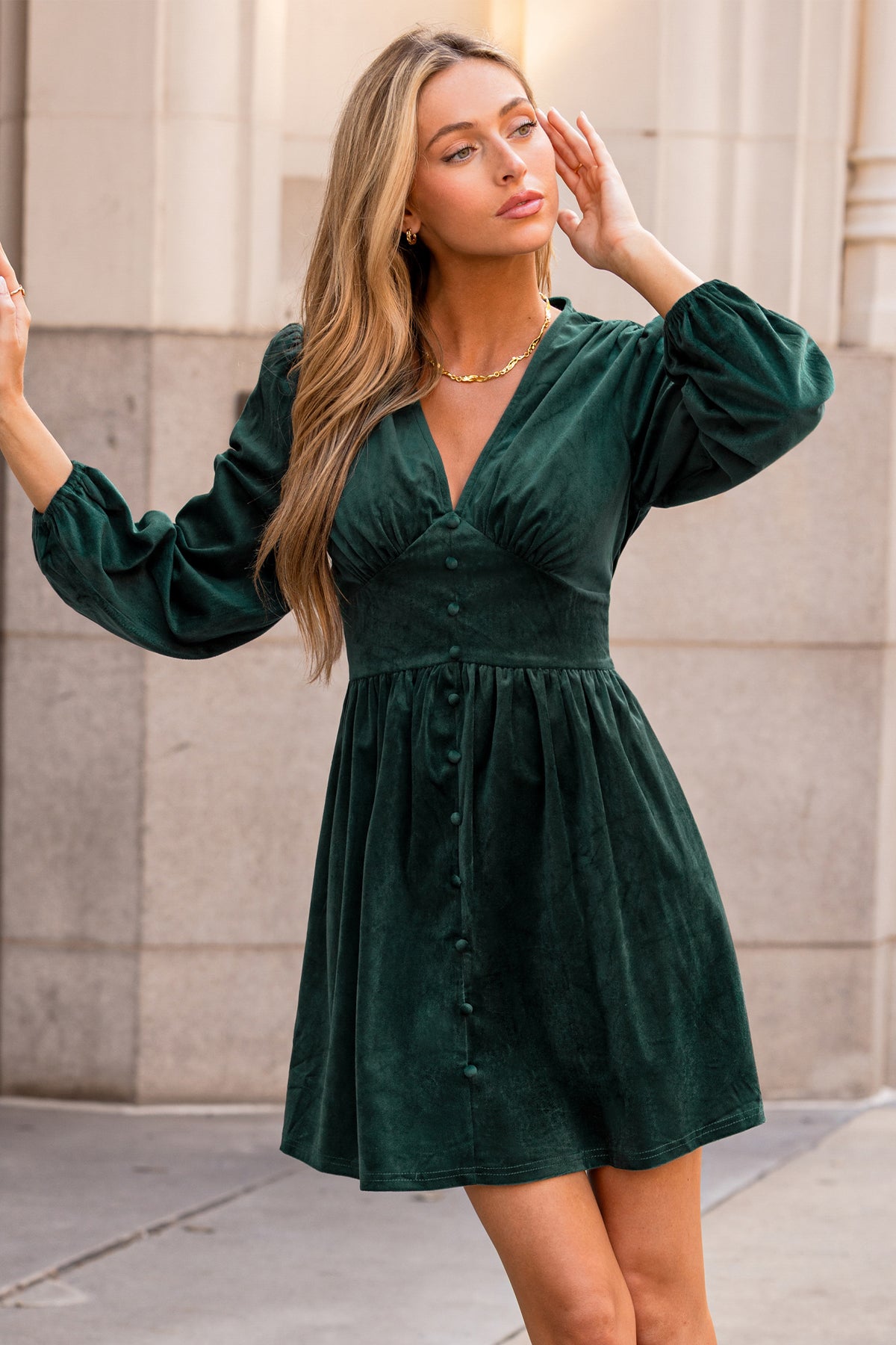 Twilight Grove Green Mini Dress