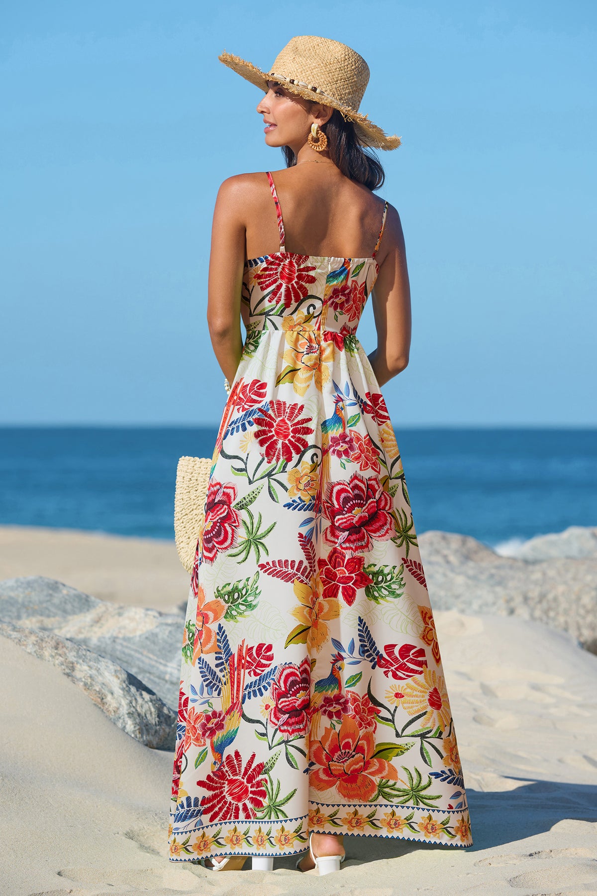Vibrant Oasis Tropical Maxi Dress