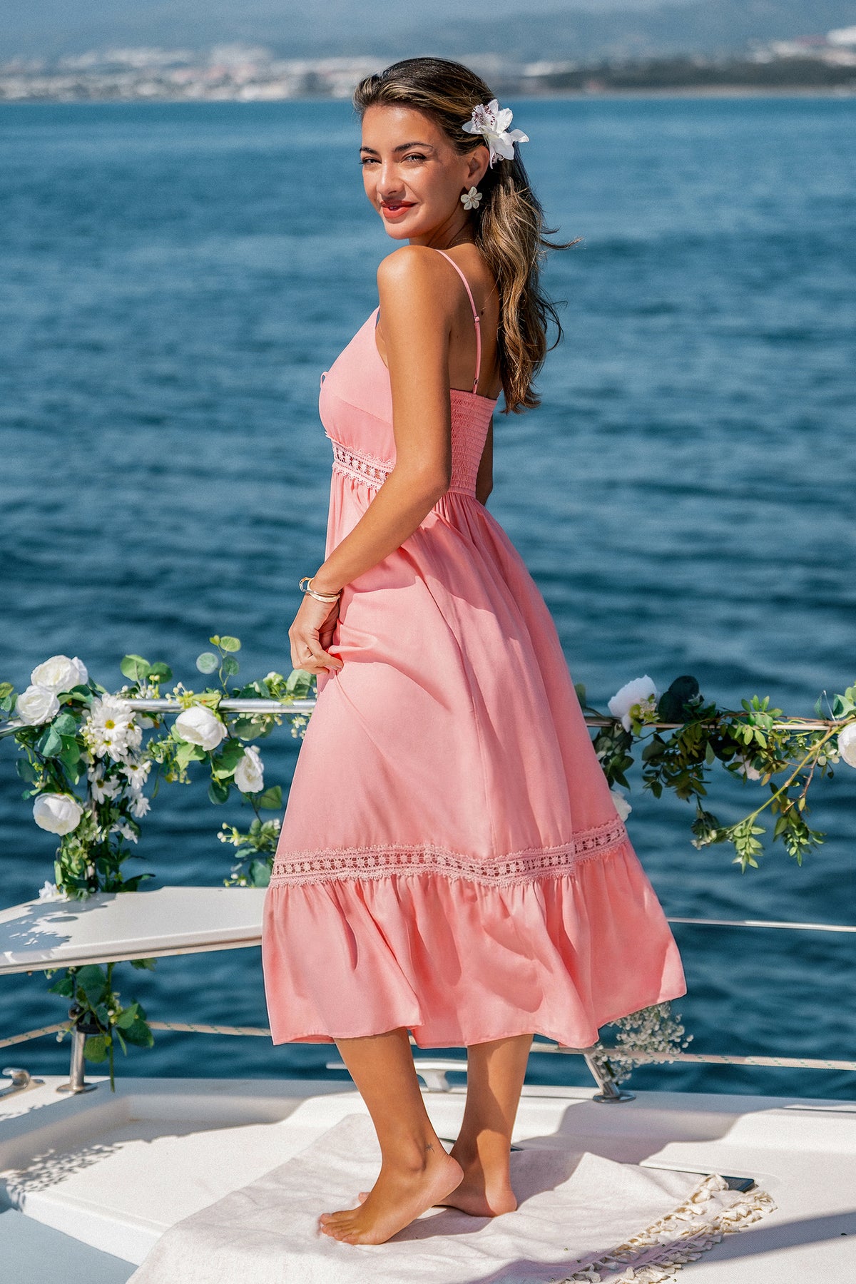 Watermelon Juice Pink Midi Dress