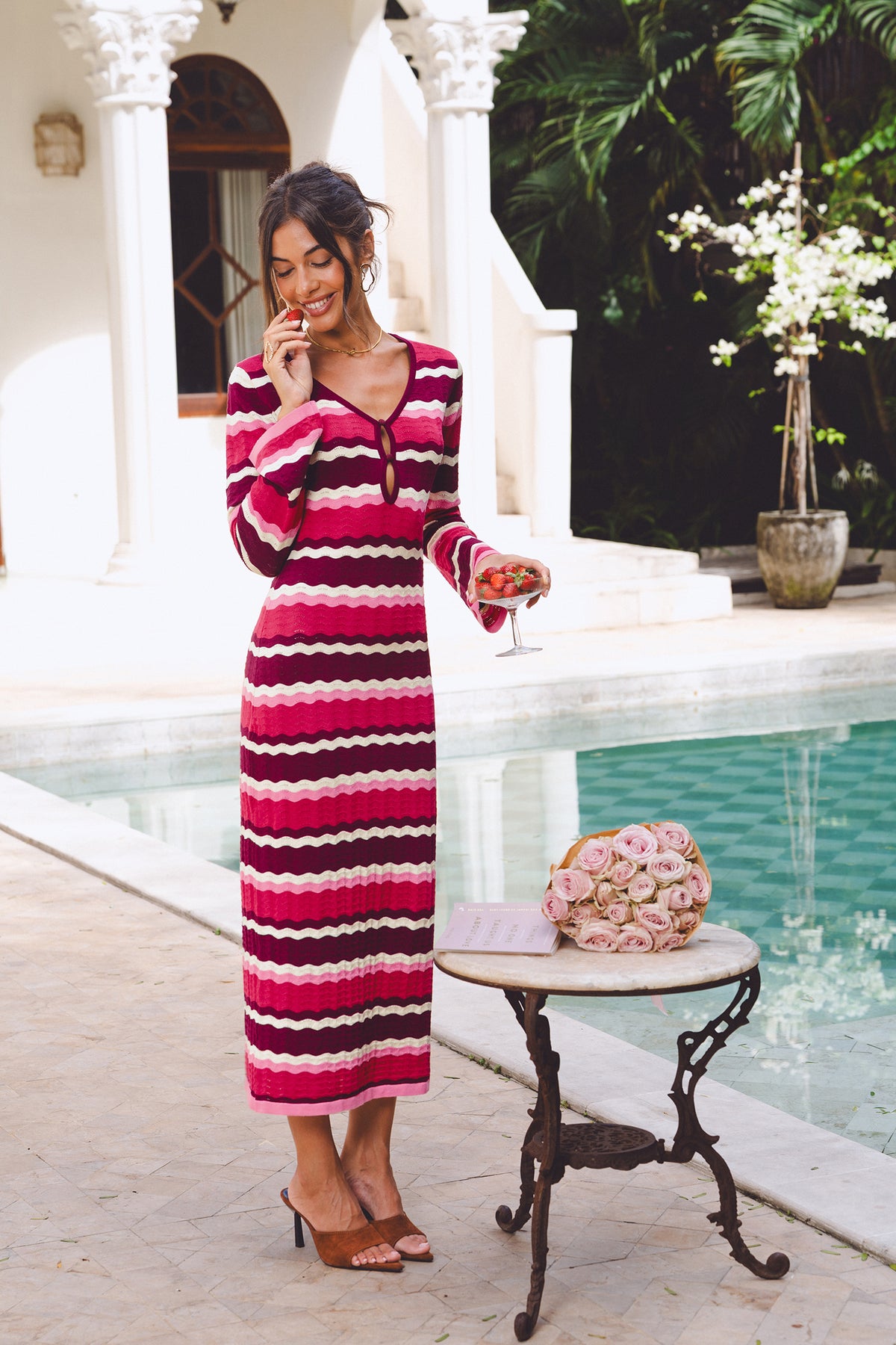 Wave Hello Chevron Maxi Dress