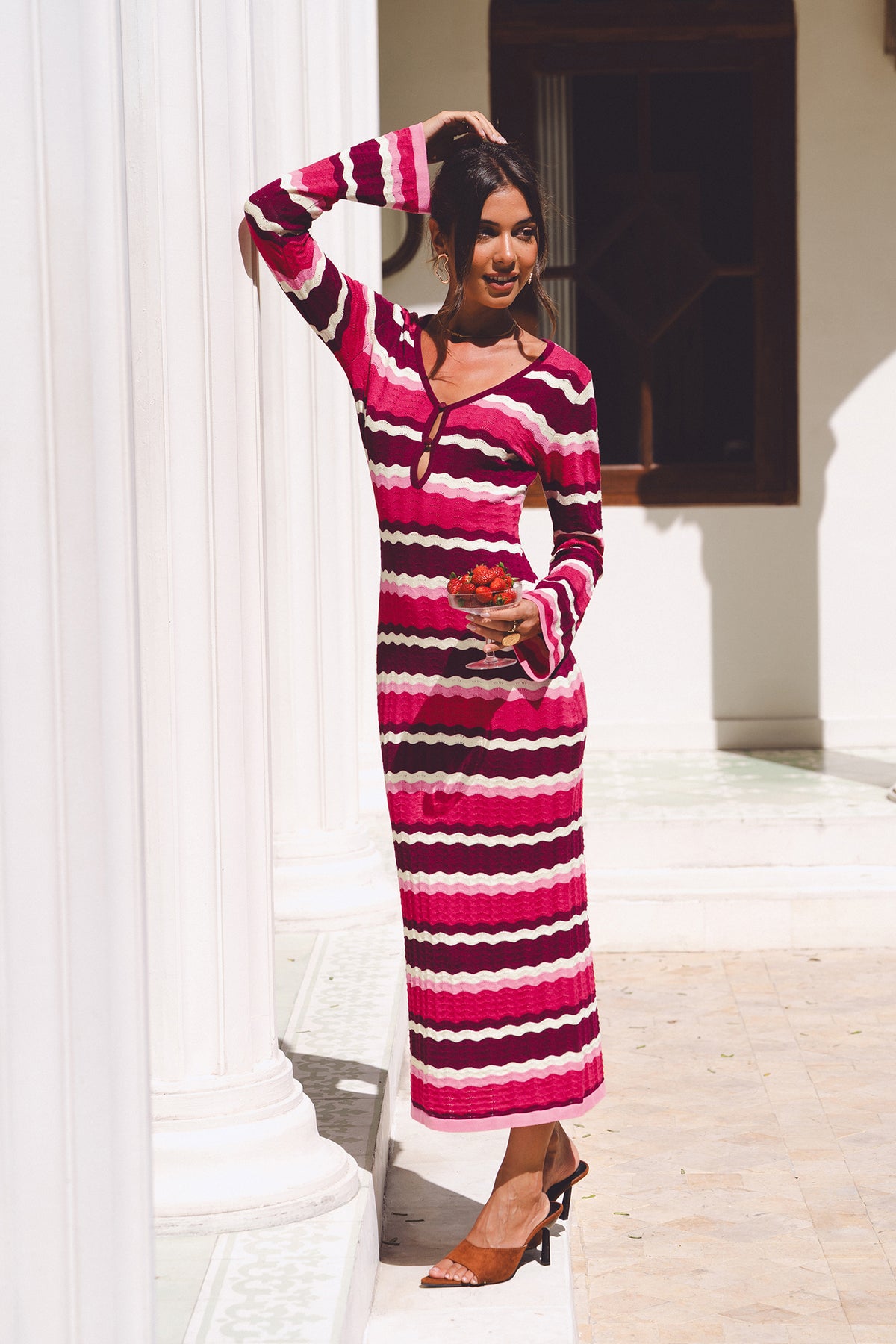 Wave Hello Chevron Maxi Dress
