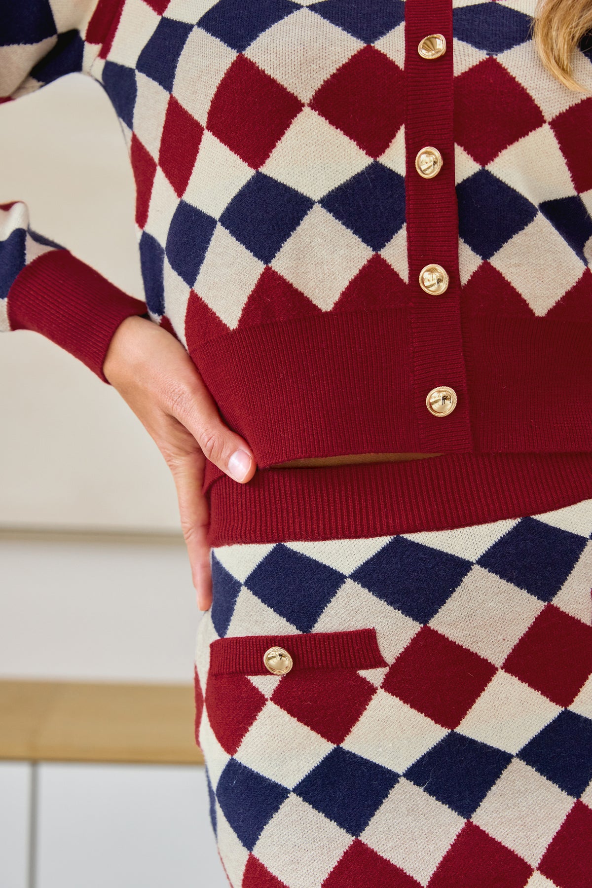 Well-Read Argyle Sweater Skirt