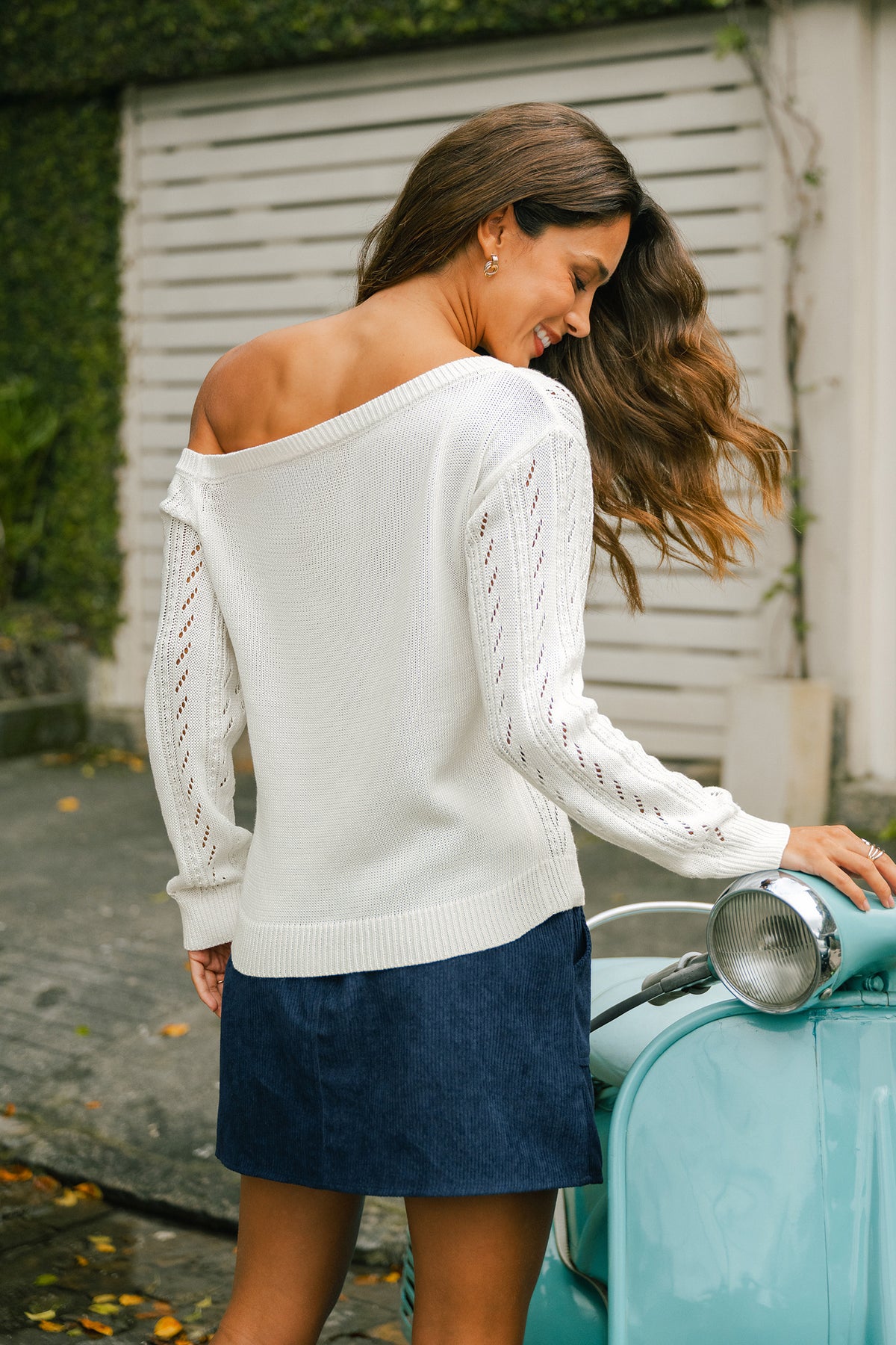 Wild Oak White Knit Top