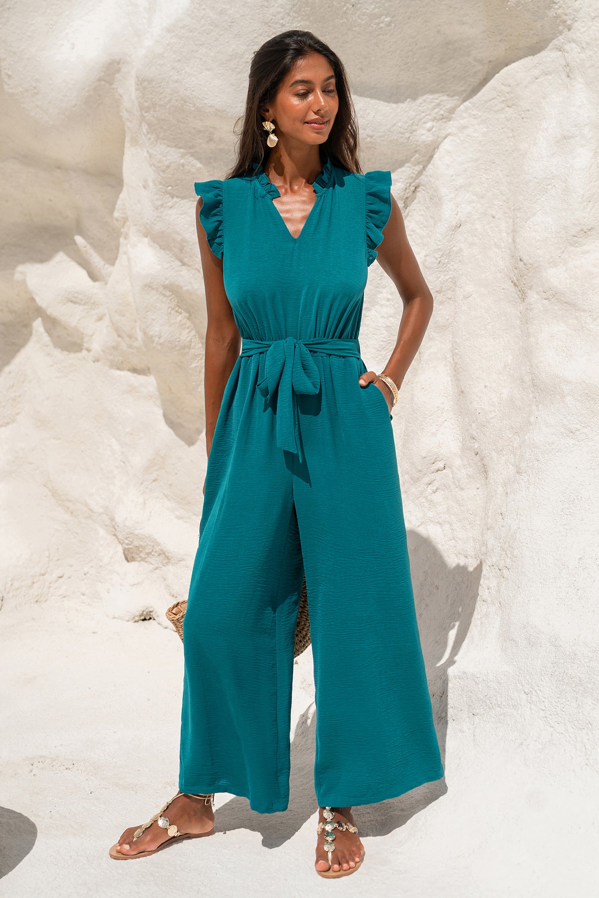 Work of Art Aqua Jumpsuit